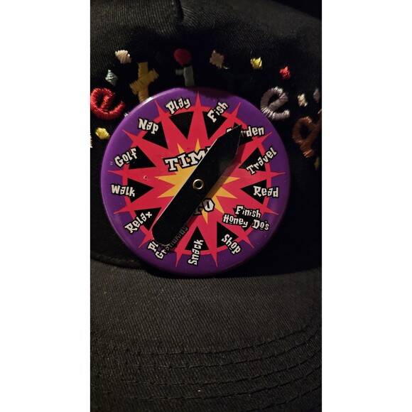 VINTAGE RETIRED TIME TO PIN SNAPBACK OSFA HAT CAP, BLACK, LAID BACK, NWOT! - Picture 3 of 5